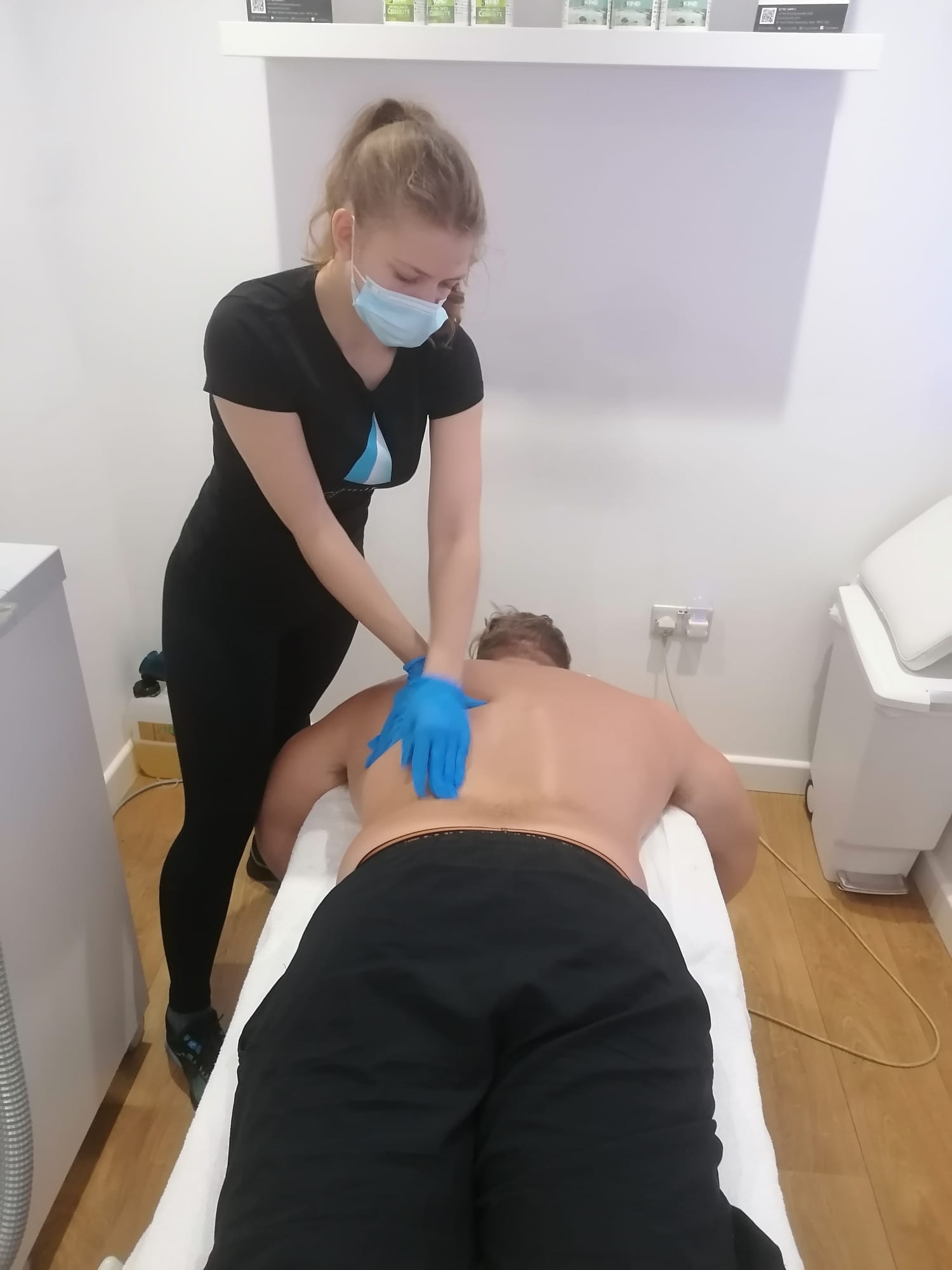 Sports therapist giving a sports massage in Sevenoaks Kent
