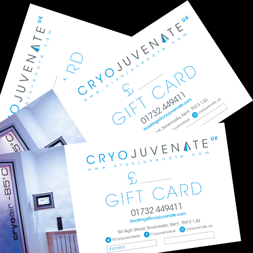 cryojuvenate gift vouchers fanned out