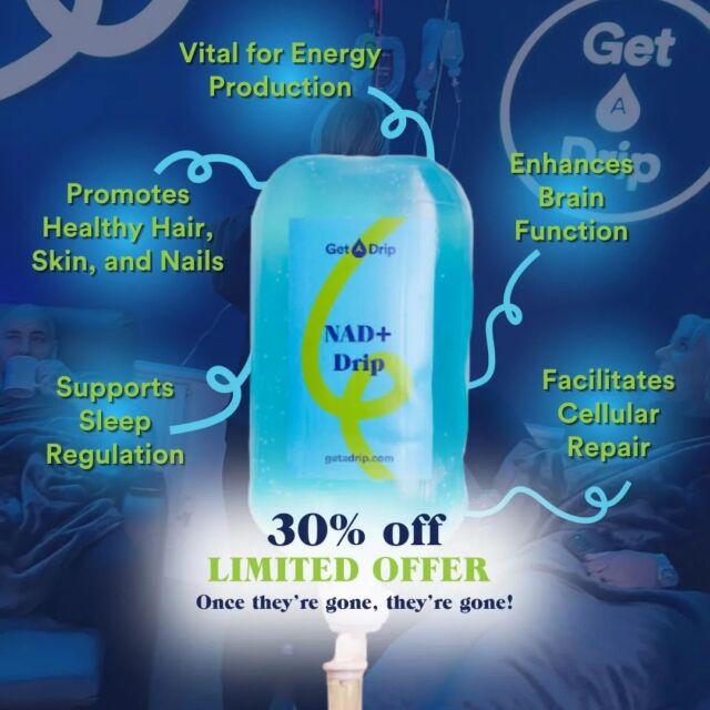 💥30% off our superior NAD+ IV drip 💥

✨ Next clinic dates  ✨
Sat 27 April 
Sun 28 April

Factors such as aging, chronic stress, poor diet, excessive alcohol consumption, and certain medical conditions can contribute to a decline in NAD+ levels over time.

Here's what NAD+ could do for you 👇

❤️  Aiding in biological processes (gene expression, extracting cellular energy from nutrition, repairing and protecting DNA etc.)
🧡Slows cognitive decline
💛 Fights chronic fatigue
💚 Increases energy
🩵 Boosts metabolism
💙 Regenerates cells / anti-ageing
💜 Reduces internal inflammation

Contact @getadripsevenoaks to book 👇
📱01732 449411
 ✉️ sevenoaks@getadrip.com
📩 Drop a DM

#naddrip #naddriptherapy #ivtherapy #ivdrip #ivdrips #getadripsevenoaks #getadrip #sevenoaks #kent