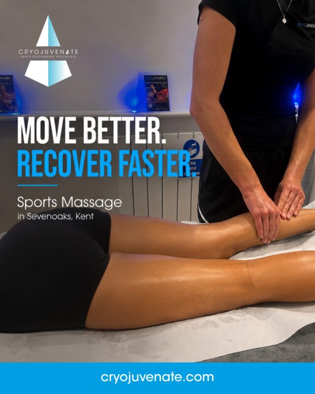 Feeling tight after training?
 
Legs working overtime?
 
Or maybe your muscles are just asking for a little relaxation? 😅

Our Sports Massage is tailored to you and what your body needs, helping to ease muscular tension and support recovery so you can get back to doing what you love. 💪

You definitely don’t need to be an athlete to benefit either!
 
Whether it’s sport, work, workouts or everyday life taking its toll, sometimes your muscles just need a bit of attention. ✨

📍 Sports Massage in Sevenoaks

Ready for some TLC? Book your appointment with us 👇

Link in bio or ☎️ 01732 449411

#Cryojuvenate #SportsMassage #Sevenoaks #SportsRecovery #MuscleRecovery